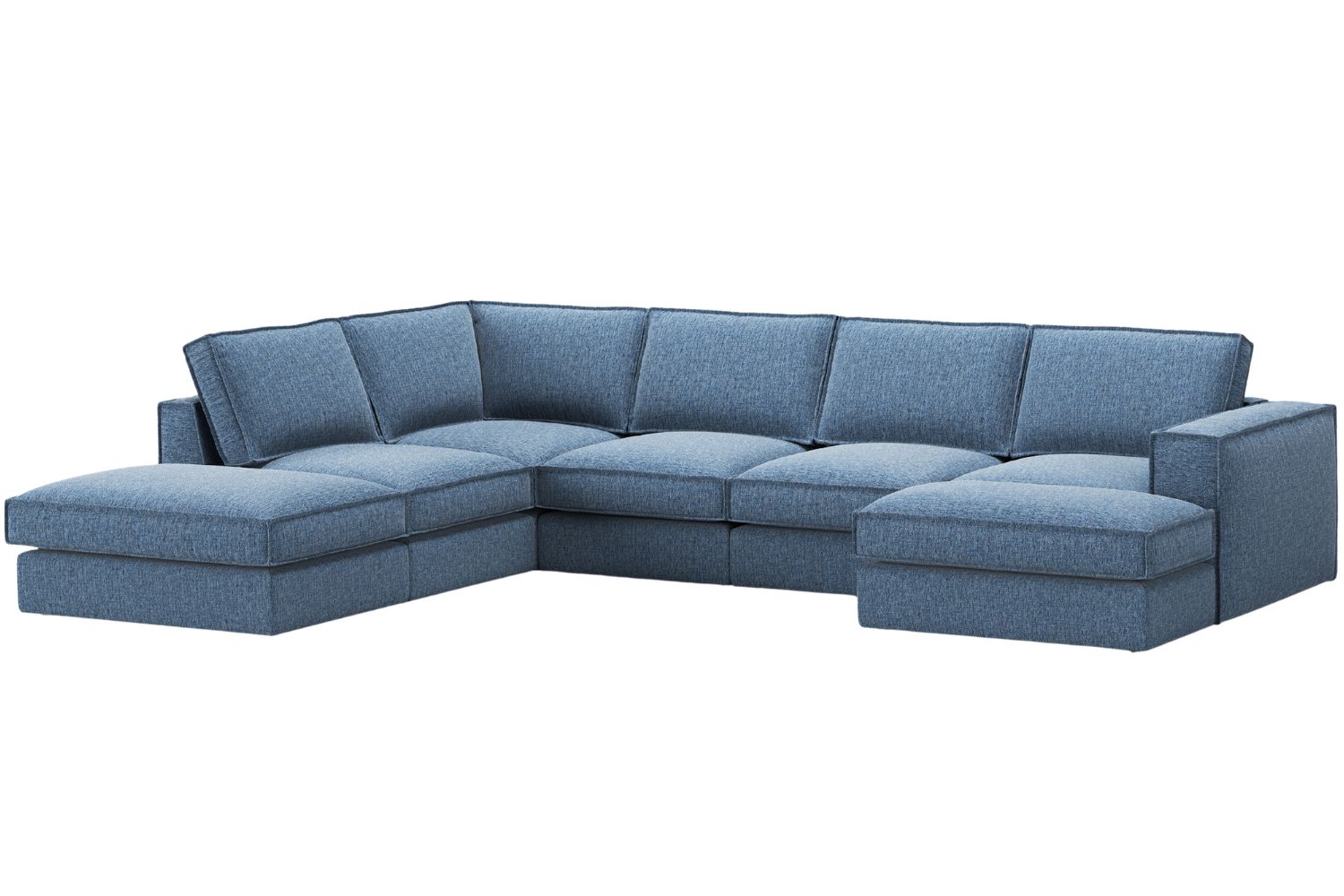 Micadoni Tmavě modrá rohová pohovka Pola 362 cm