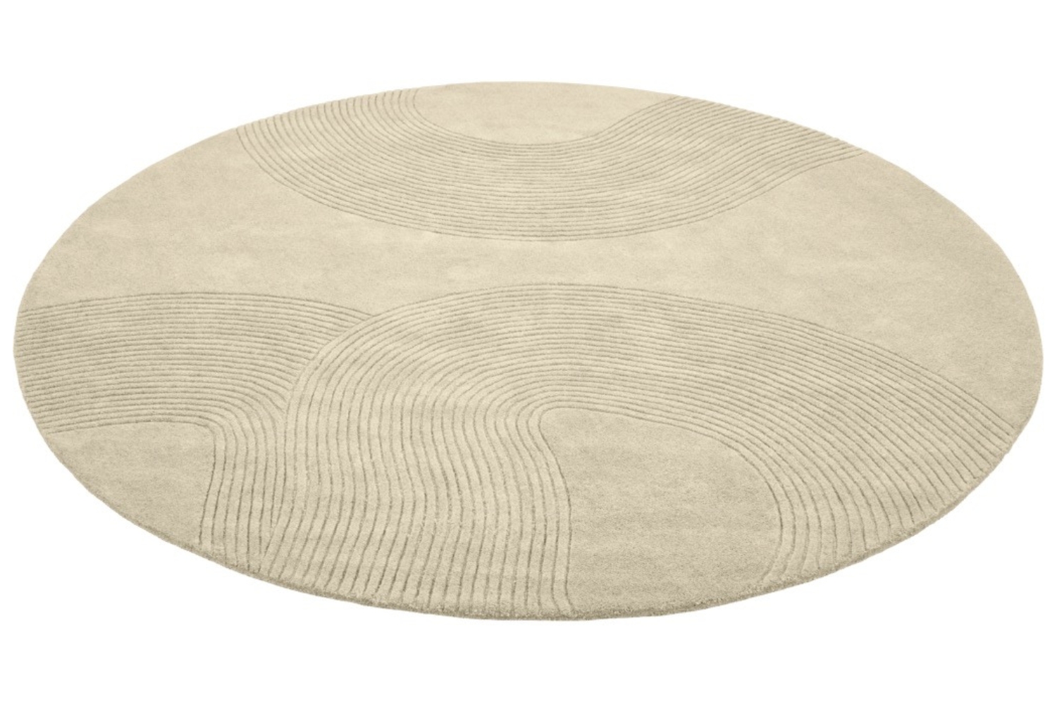 Bolia Krémově bílý vlněný kulatý koberec Zen 250 cm Bolia