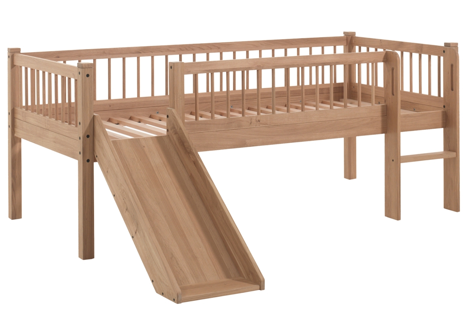 Vipack Dubová dětská postel se skluzavkou Forrest 90 x 200 cm Vipack