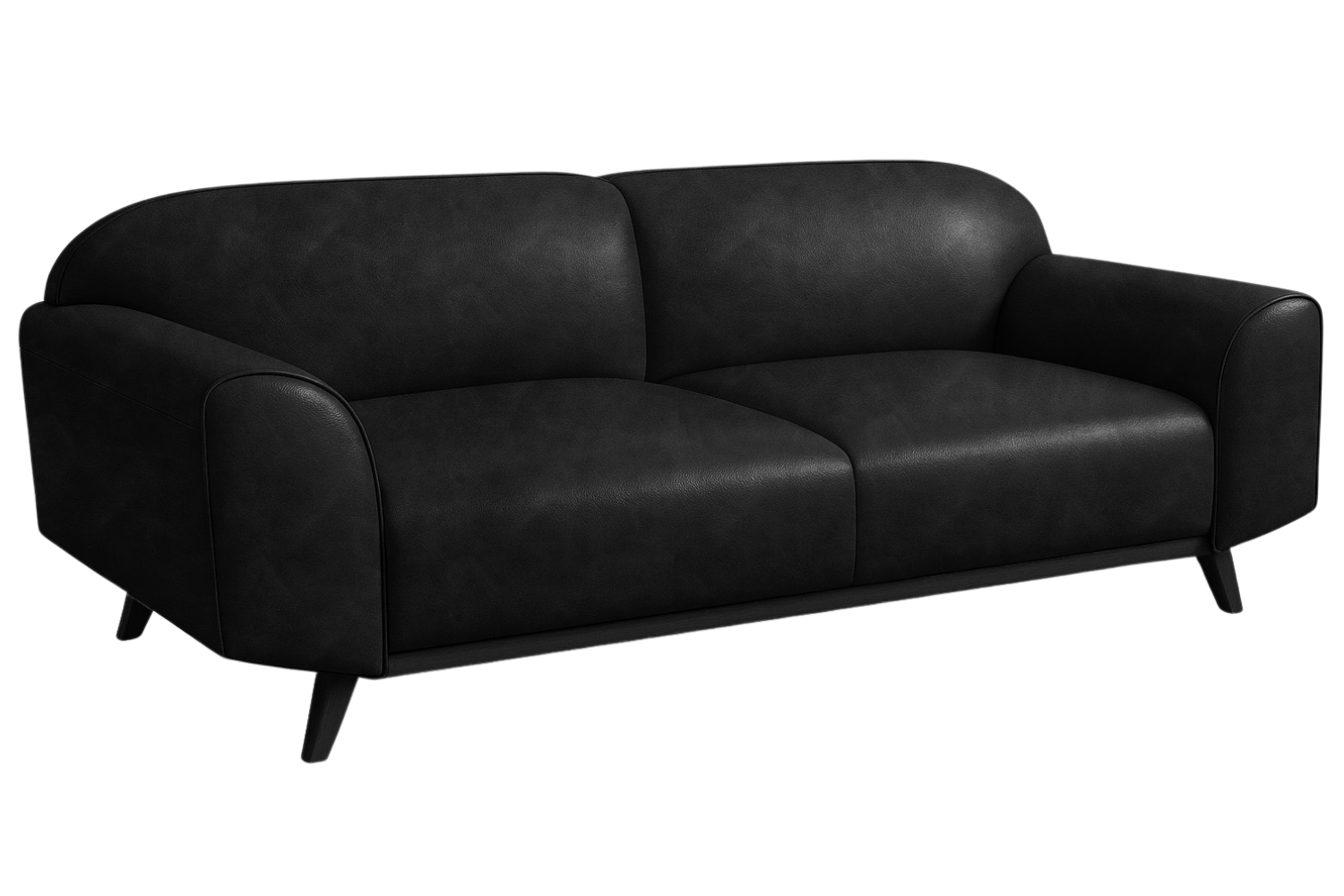 Mesonica Černá kožená dvoumístná pohovka Nesbo 193 cm Mesonica