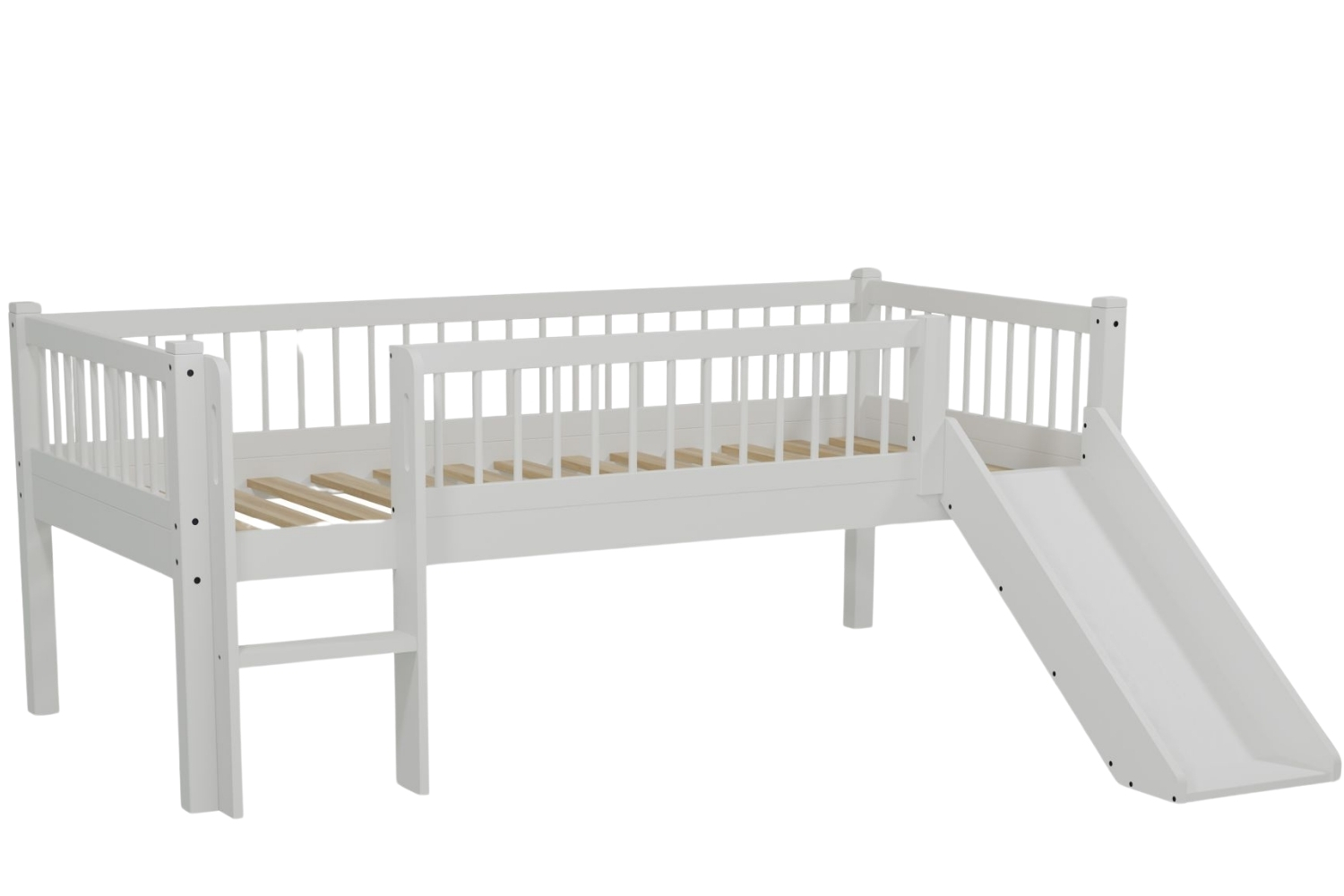 Vipack Bílá dřevěná dětská postel se skluzavkou Forrest 90 x 200 cm Vipack