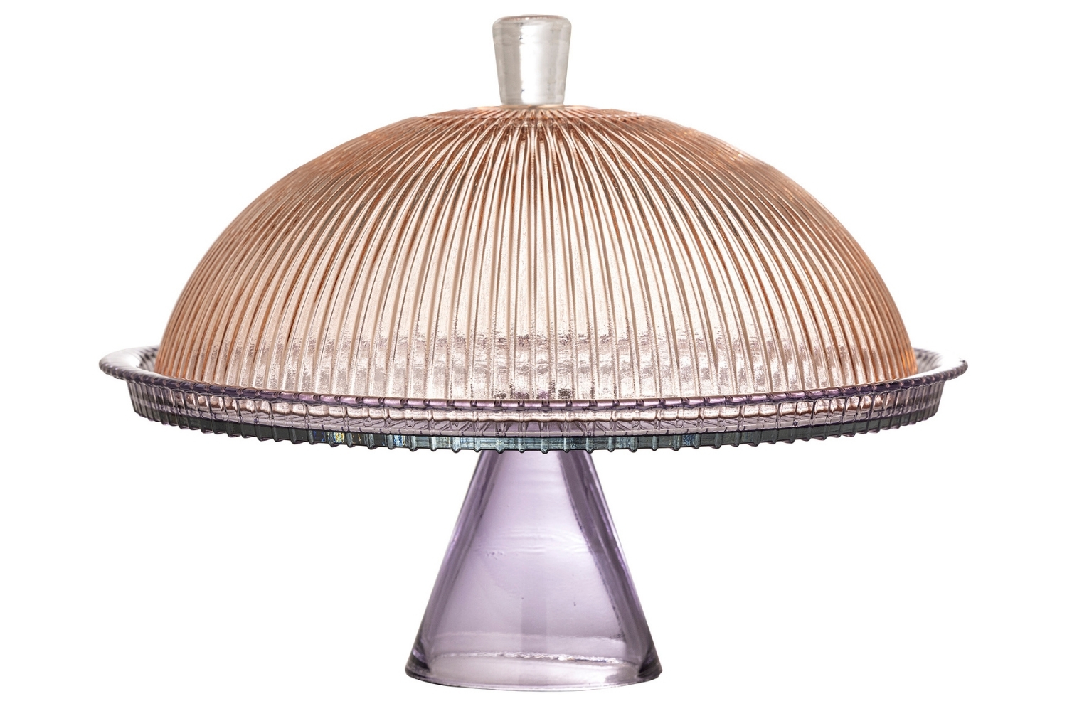 Bloomingville Barevný skleněný podnos na dort Tayo s víkem Bloomingville