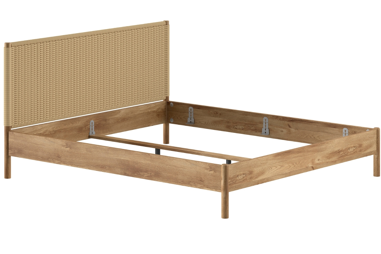 Vipack Dubová postel Olive 180 x 200 cm s vyplétaným čelem Vipack