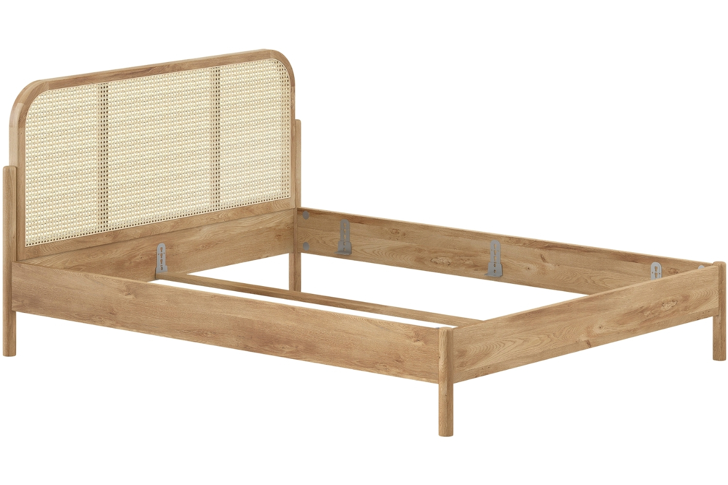 Vipack Dubová postel Olive 160 x 200 cm s ratanovým čelem Vipack