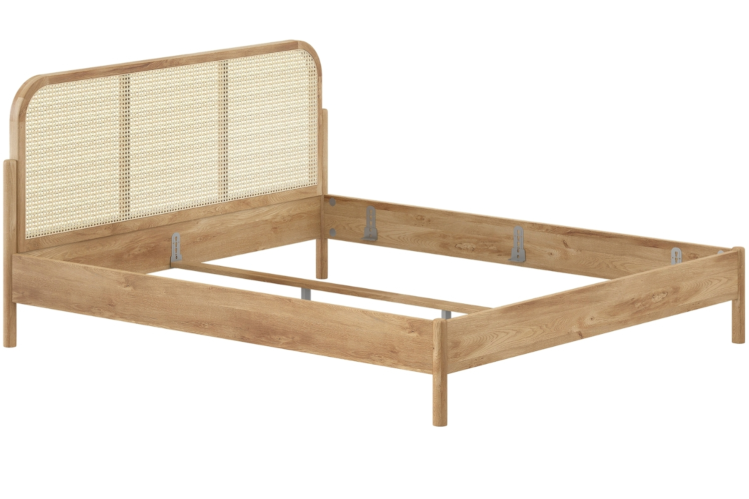 Vipack Dubová postel Olive 180 x 200 cm s ratanovým čelem Vipack