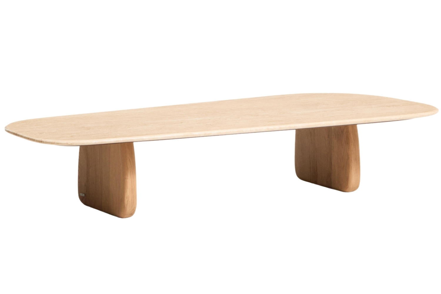 Kave Home Béžový travertinový konferenční stolek Pirita 147 x 65 cm Kave Home