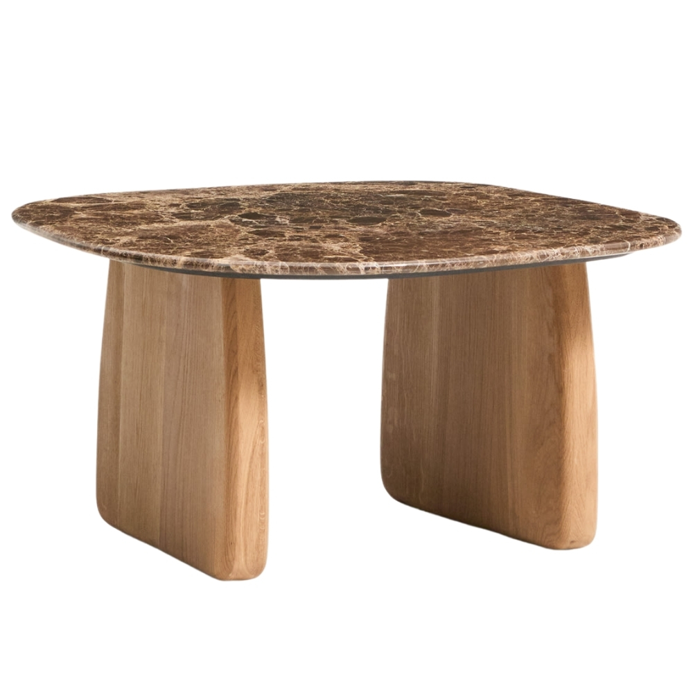 Kave Home Hnědý mramorový odkládací stolek Pirita 71 x 70 cm Kave Home