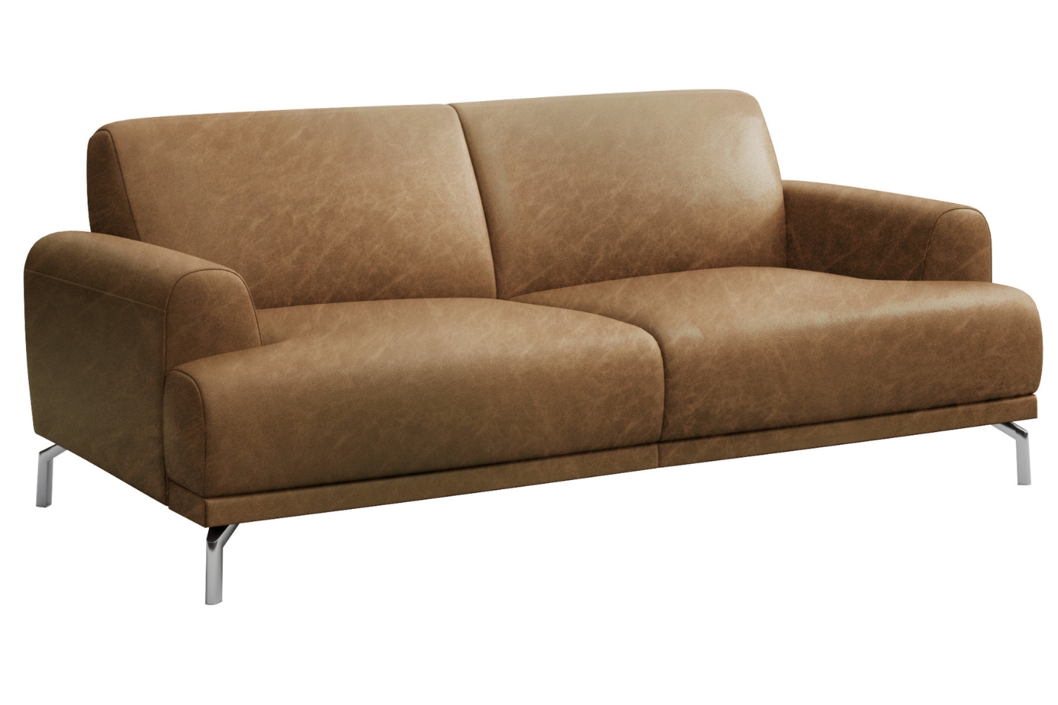 Mesonica Hnědá kožená dvoumístná pohovka Puzo 170 cm Mesonica