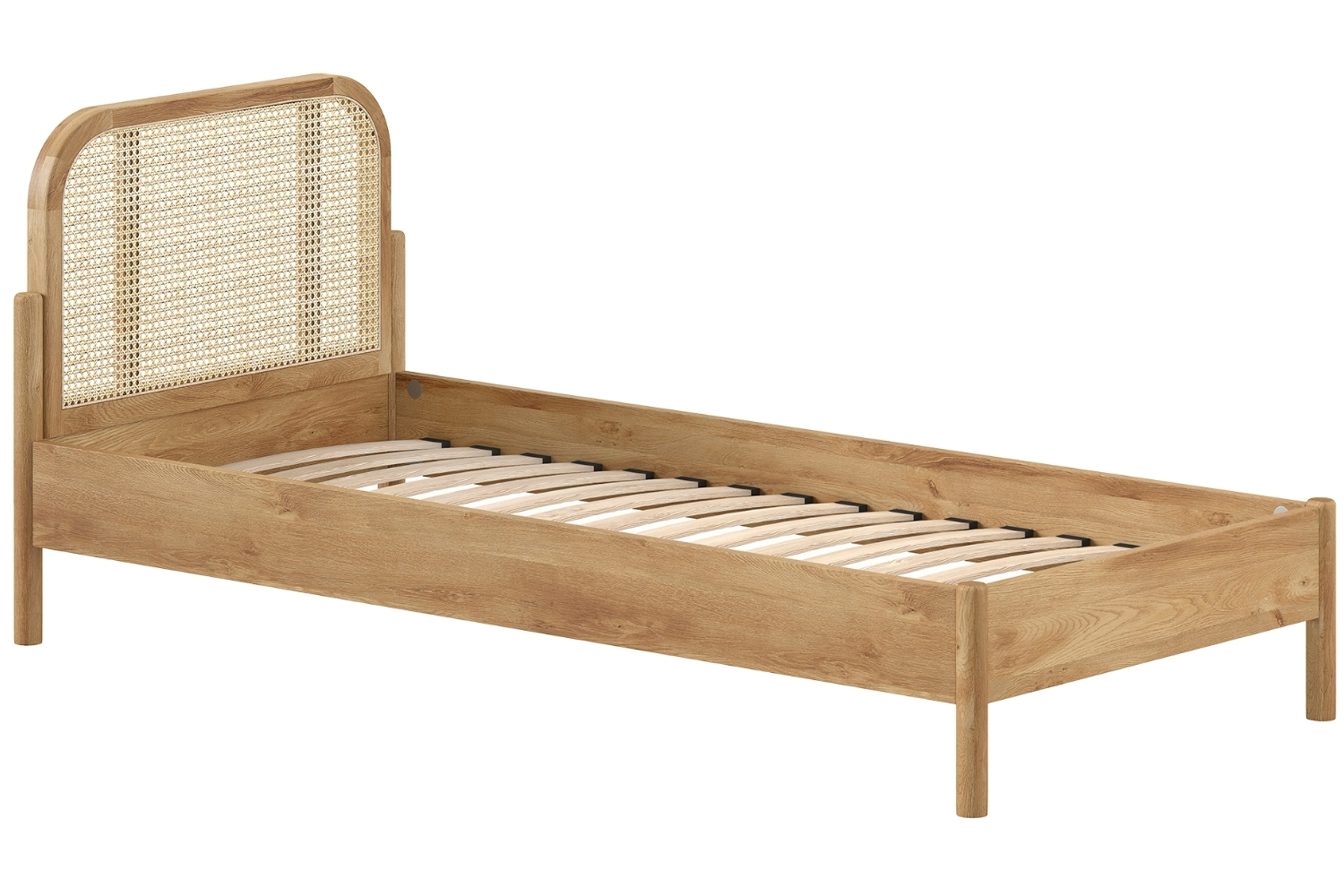 Vipack Dubová postel Olive 90 x 200 cm s ratanovým čelem Vipack