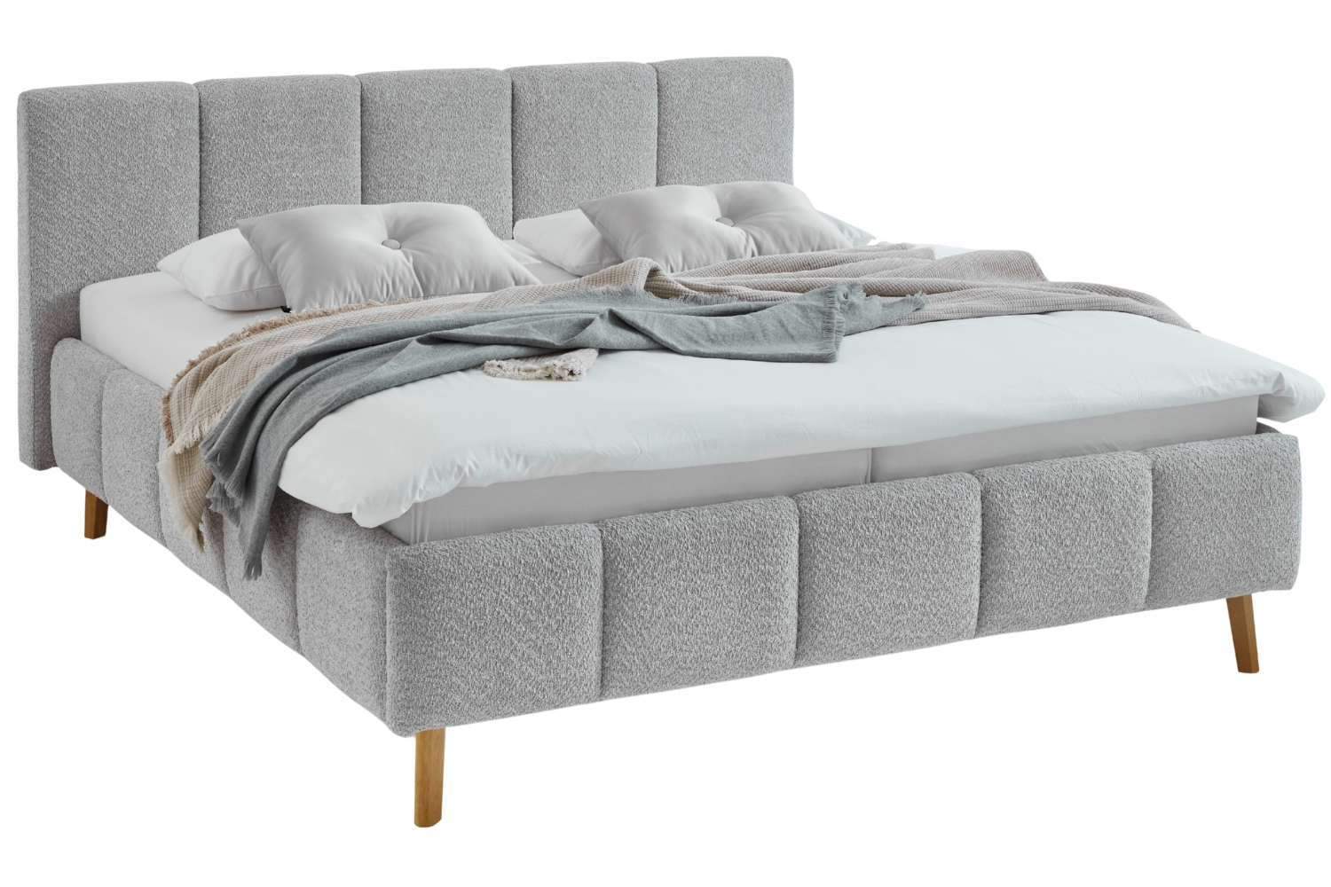 Meise Möbel Šedá dvoulůžková postel Alva 160 x 200 cm s úložným prostorem Meise Möbel