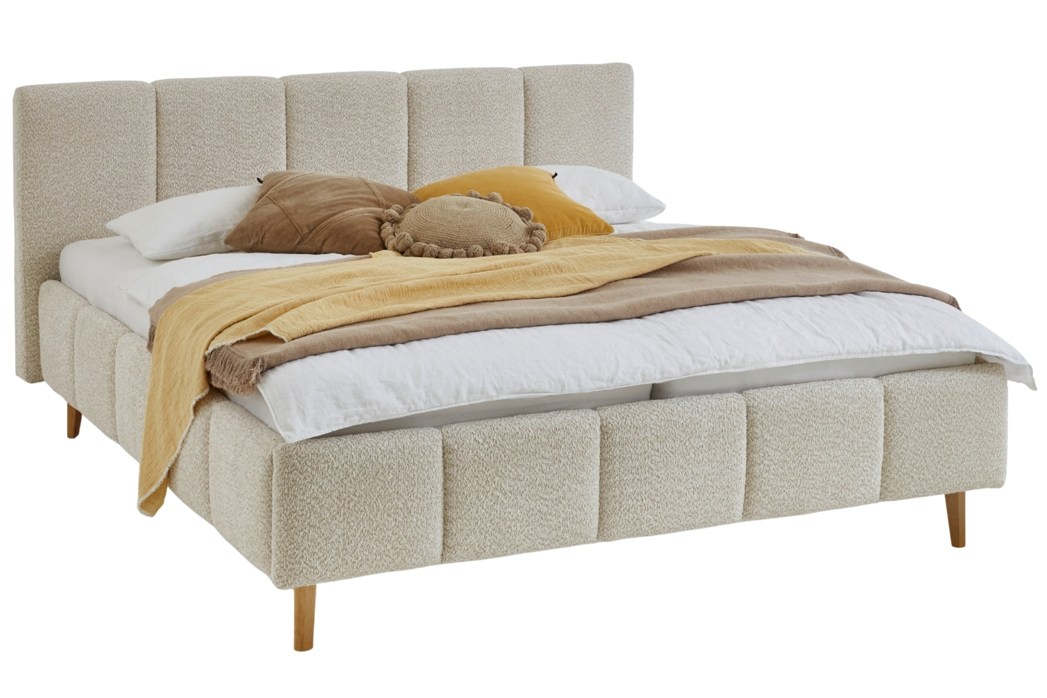 Meise Möbel Krémová dvoulůžková postel Alva 180 x 200 cm s úložným prostorem Meise Möbel