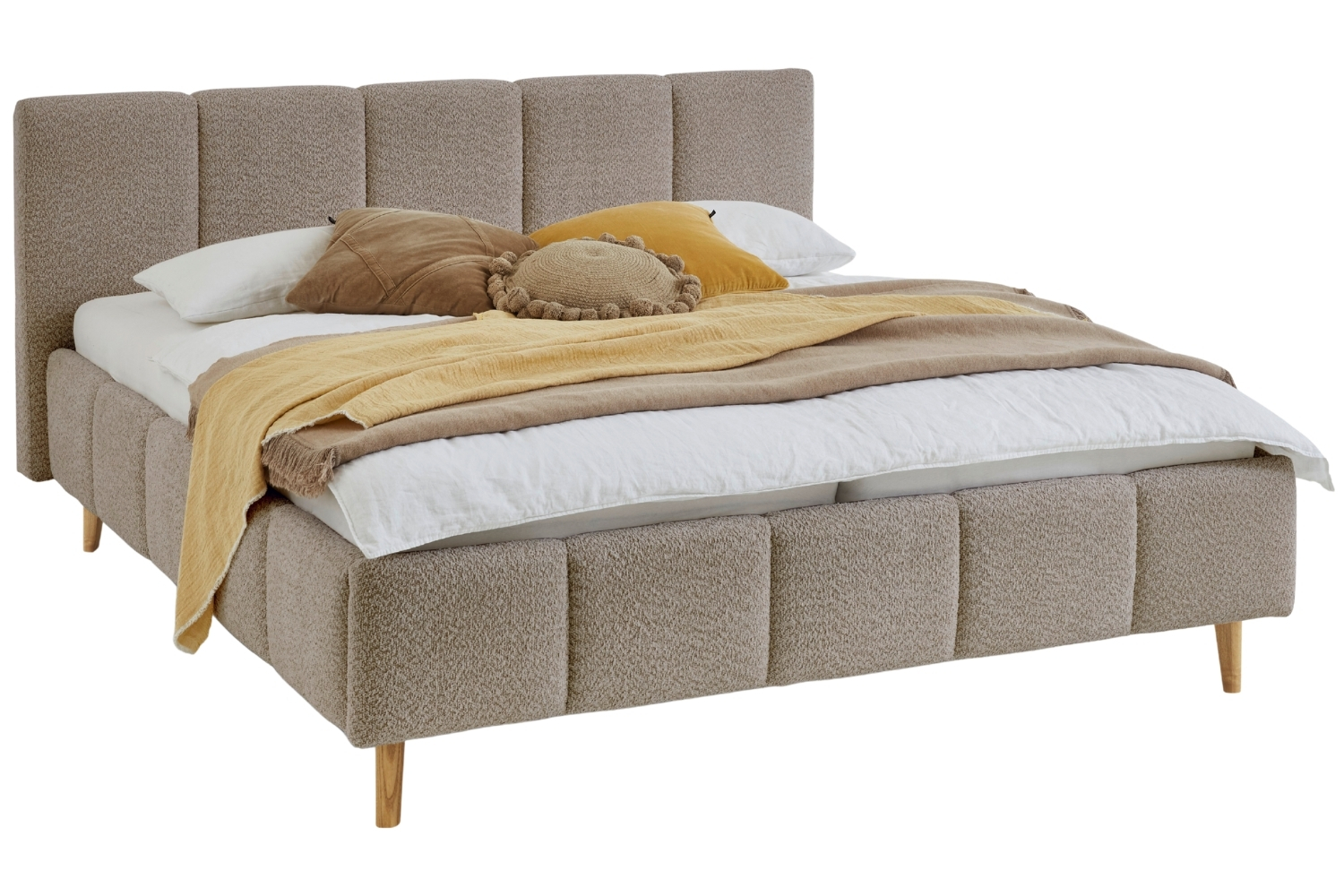 Meise Möbel Béžová dvoulůžková postel Alva 180 x 200 cm s úložným prostorem Meise Möbel