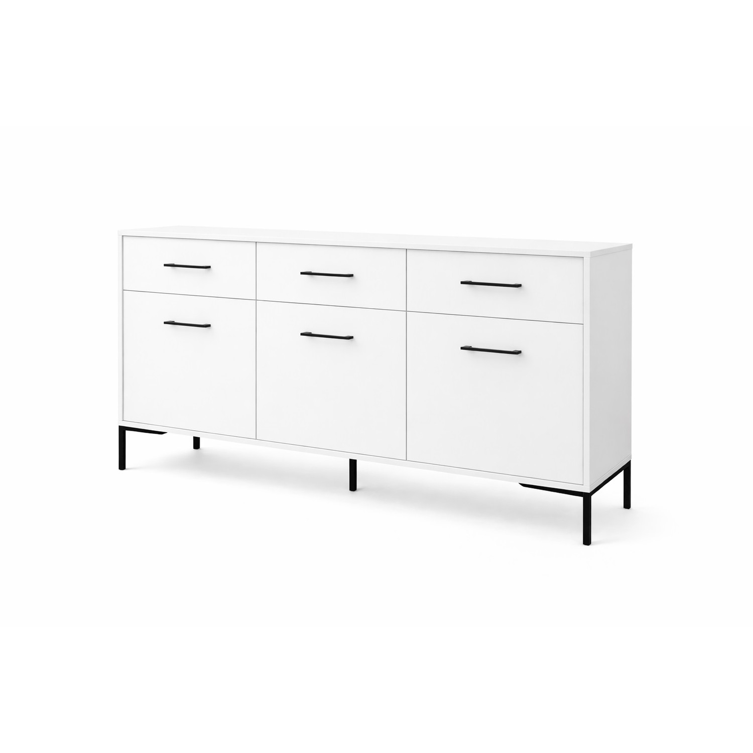 Komoda na nožičkách 3S3D - bílá