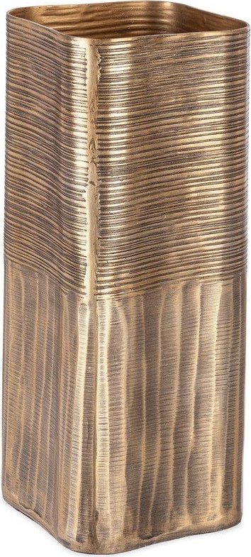 Kovová ručně vyrobená váza ve zlaté barvě (výška 31