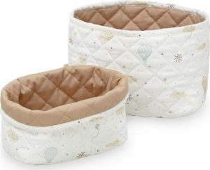 Kr&eacute;mov&eacute;/světle hněd&eacute; l&aacute;tkov&eacute; dětsk&eacute; ko&scaron;e na hračky v sadě 2 ks &oslash; 24x17 cm Dreamland/Camel &ndash; Cam Cam Copenhagen Cam Cam Copenhagen