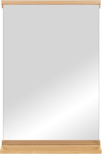 Nástěnné zrcadlo s poličkou s dřevěným rámem 50x75 cm Lun – noo.ma NOO.MA