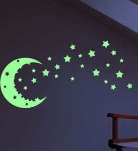 Sada n&aacute;stěnn&yacute;ch sv&iacute;t&iacute;c&iacute;ch dětsk&yacute;ch samolepek Ambiance Moon and Stars Ambiance