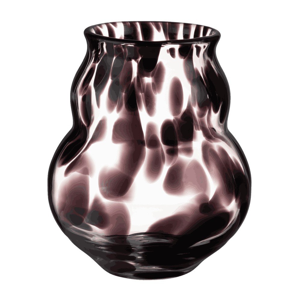 Tmavě hnědá skleněná ručně vyrobená váza (výška 22 cm) Dam – noo.ma NOO.MA