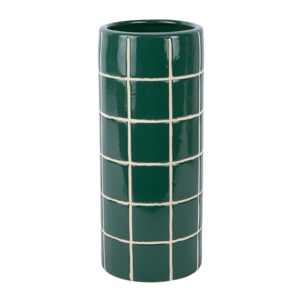 Tmavě zelená keramická váza (výška 30 cm) Retro Tiles – PT LIVING PT LIVING