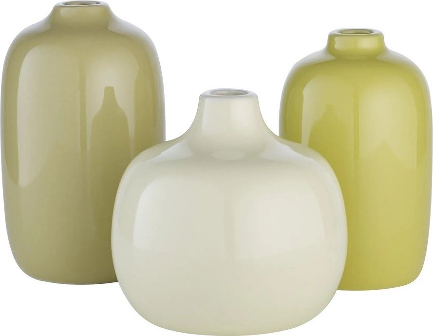 Zelené keramické vázy v sadě 3 ks (výška 9 cm) Ceola – Blomus Blomus