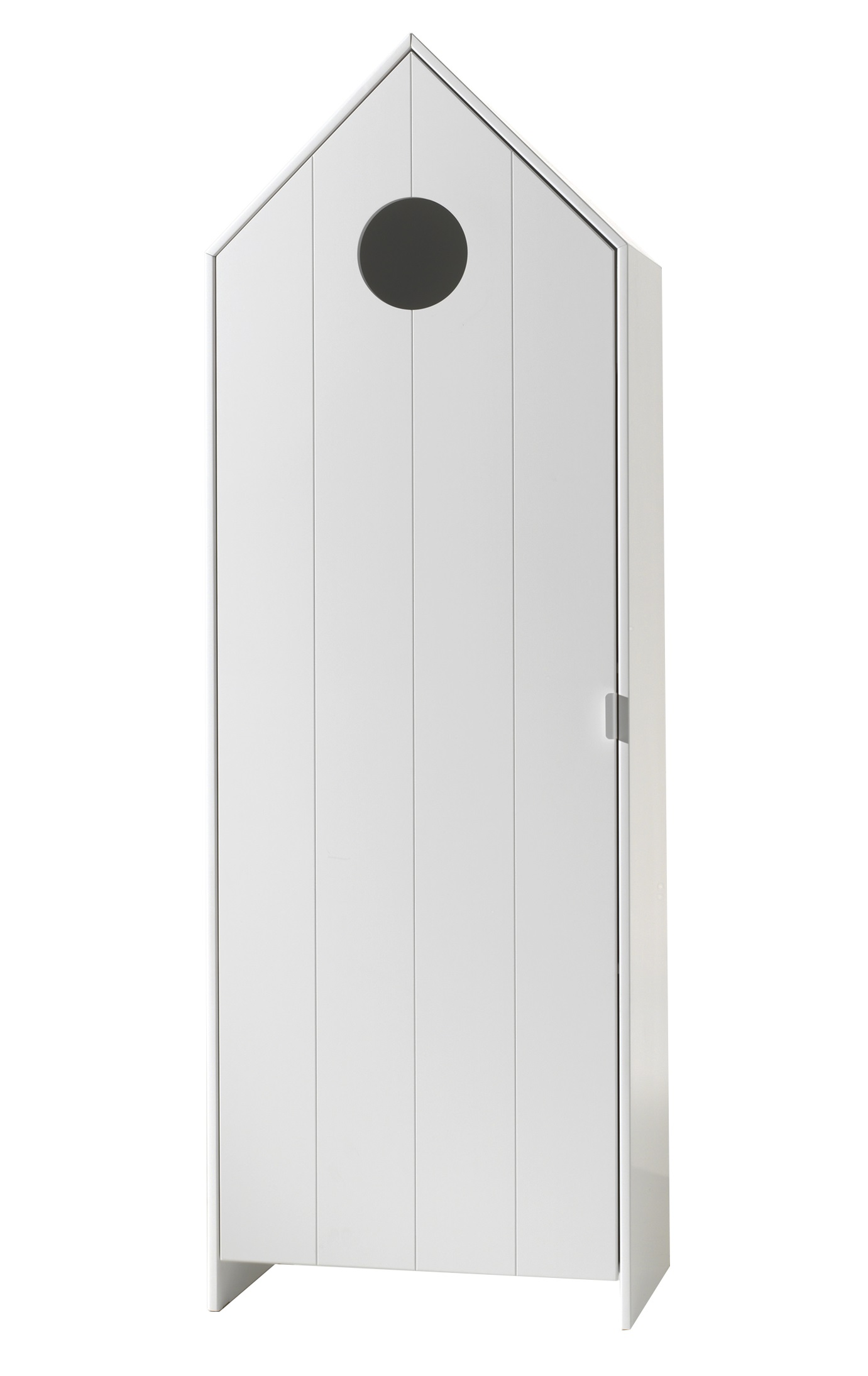 Vipack Bílá lakovaná šatní skříň Casami 172 x 58 cm s kulatým otvorem Vipack