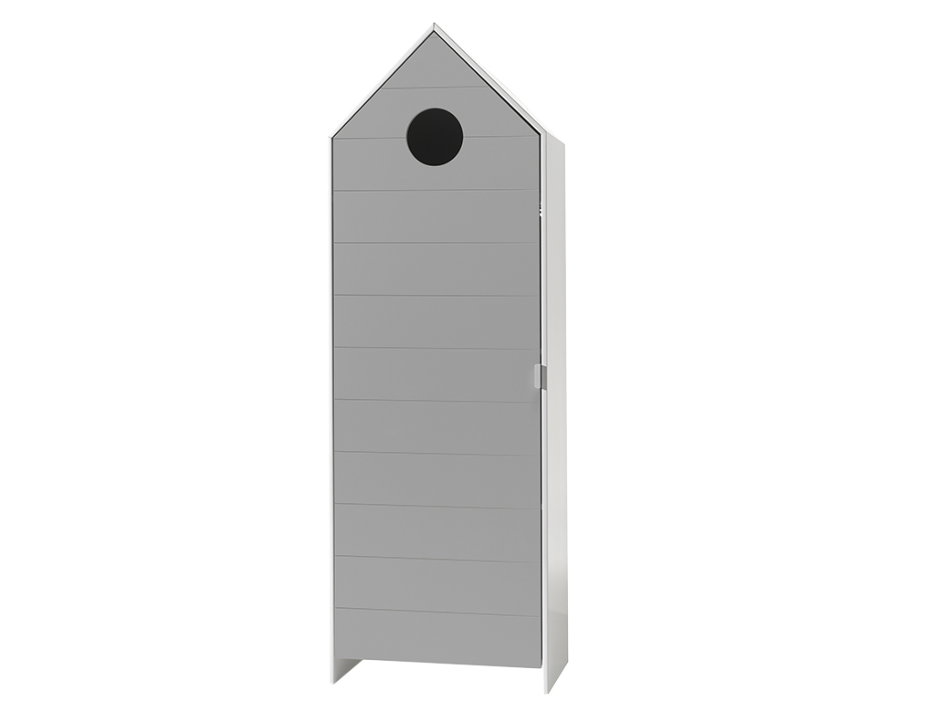 Vipack Šedá lakovaná šatní skříň Casami 172 x 58 cm s kulatým otvorem Vipack
