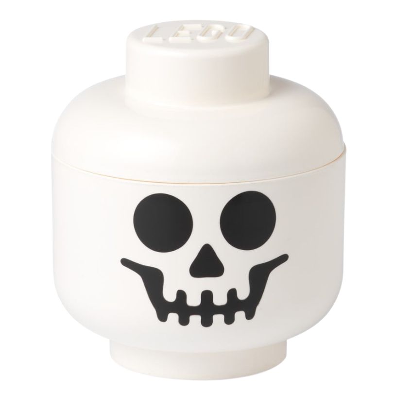 Bílý úložný box ve tvaru hlavy LEGO® Skeleton 27 cm Lego®