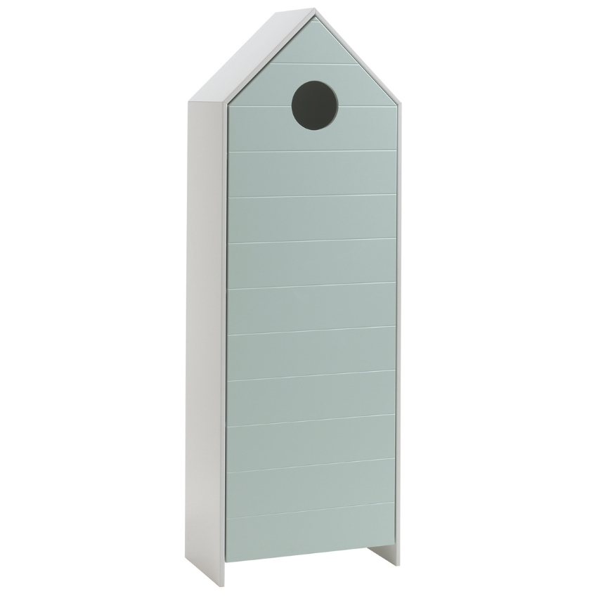 Vipack Zelená lakovaná šatní skříň Casami 172 x 58 cm s kulatým otvorem Vipack