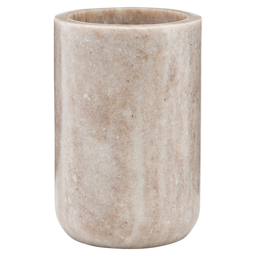 Meraki Béžový mramorový kelímek na kartáčky Marble Meraki
