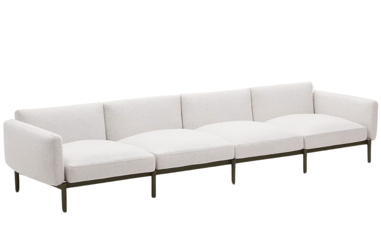 Kave Home Zahradní pohovka Sorells 370 cm se zelenou podnoží Kave Home