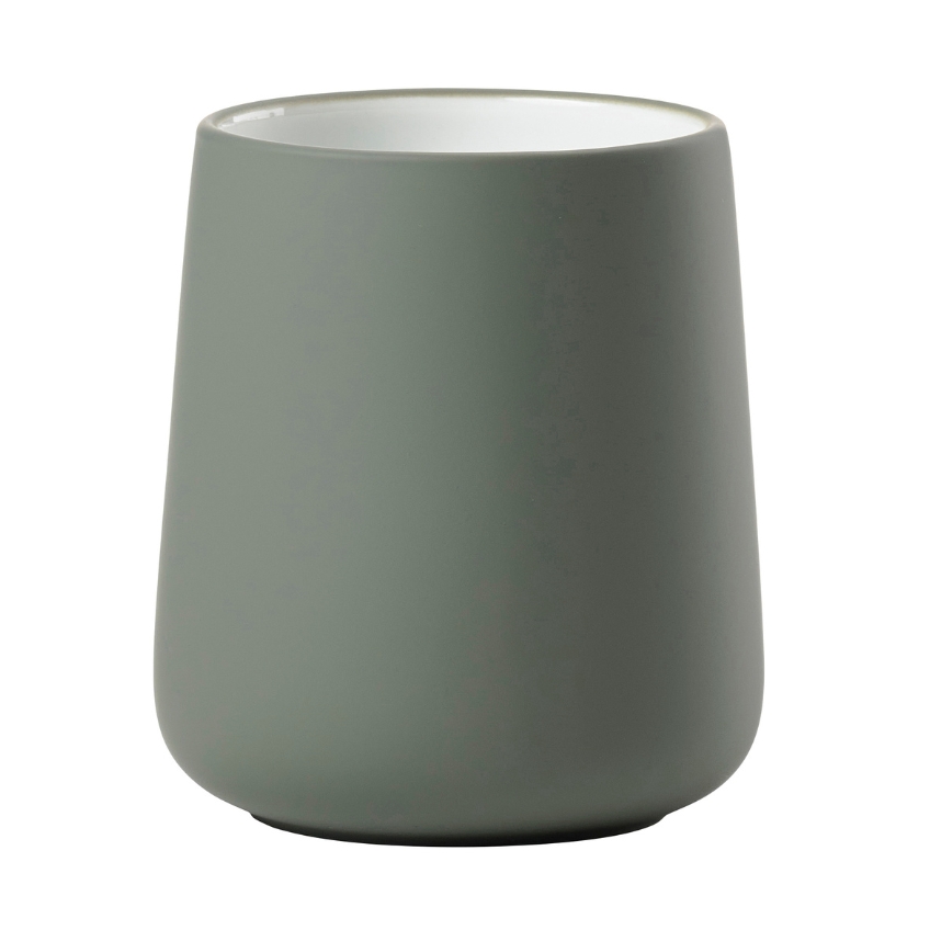 Zone Denmark Olivově zelený porcelánový kelímek na kartáčky Nova Zone Denmark