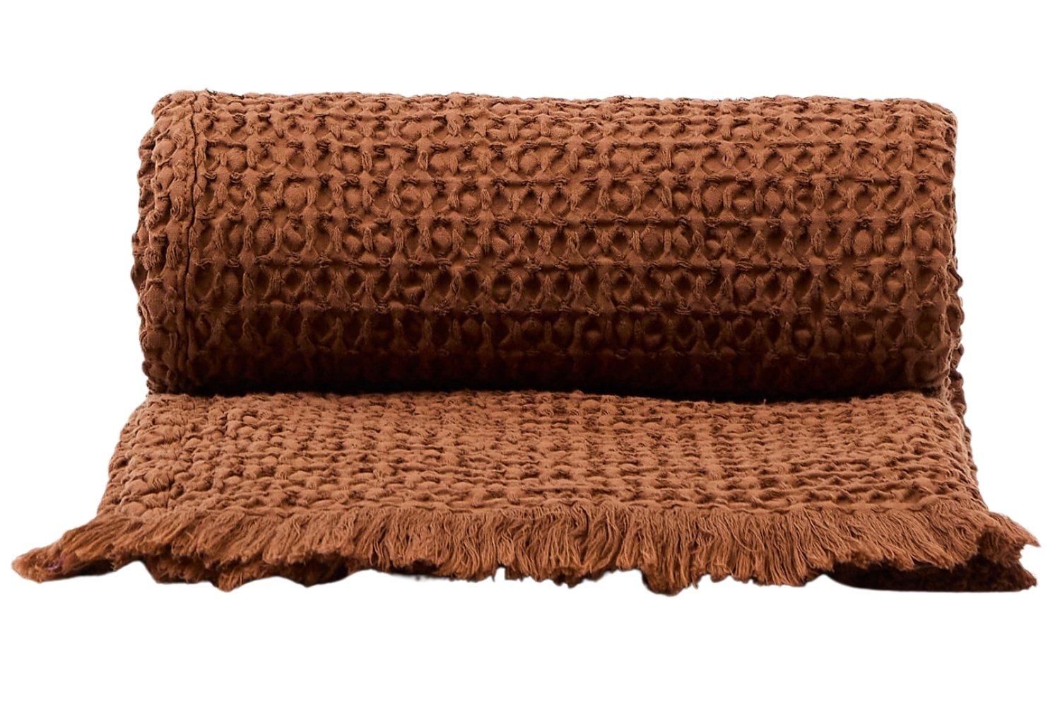 Kave Home Oranžový vaflový pléd Nulina 130 x 170 cm Kave Home