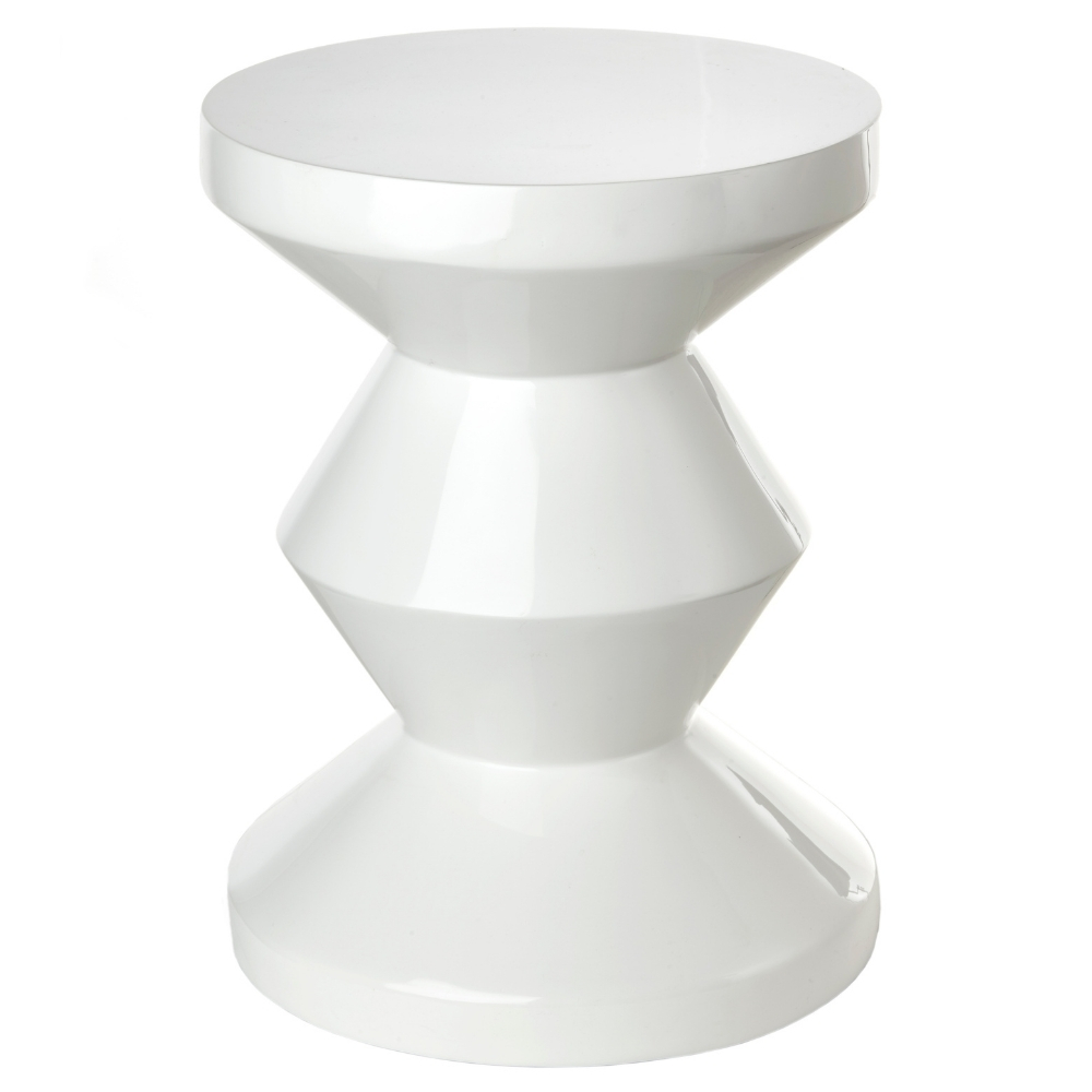 Polspotten Bílý odkládací stolek Zig Zag ⌀36 cm Polspotten