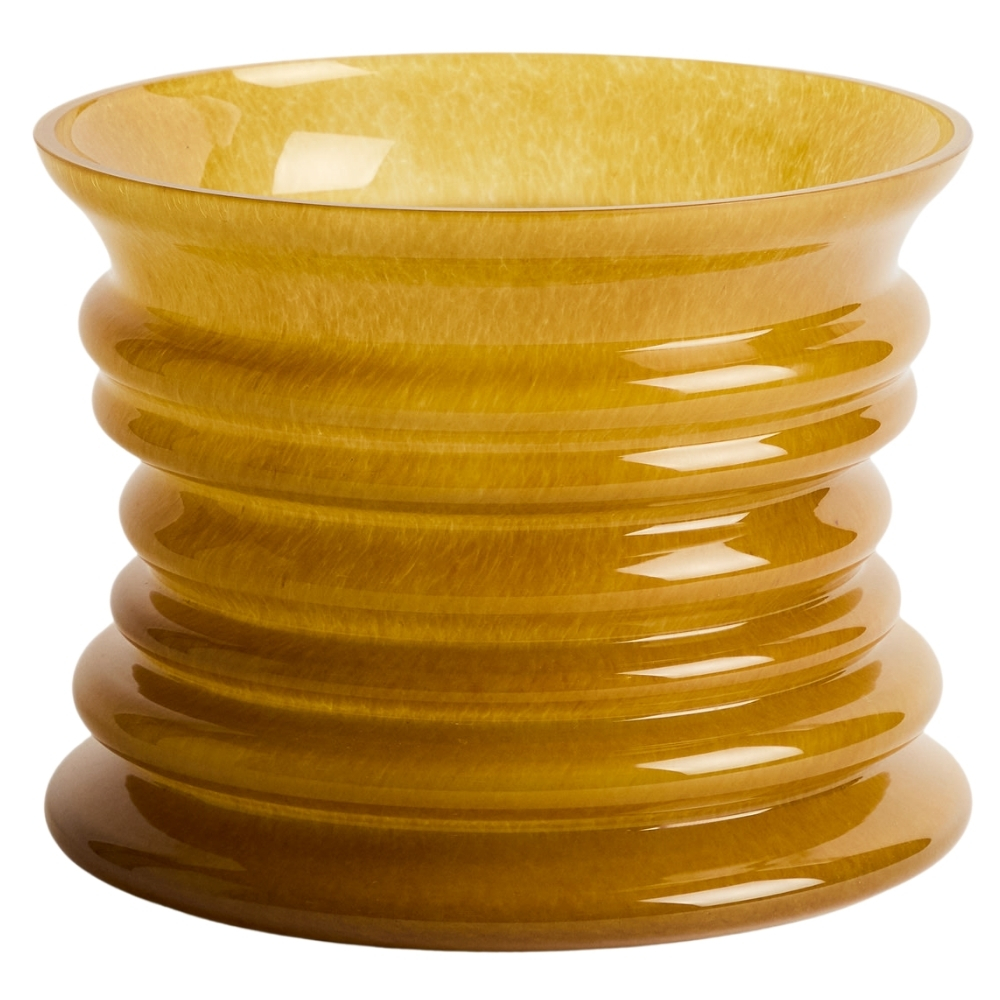 Kave Home Žlutá skleněná váza Ambere 20 cm Kave Home