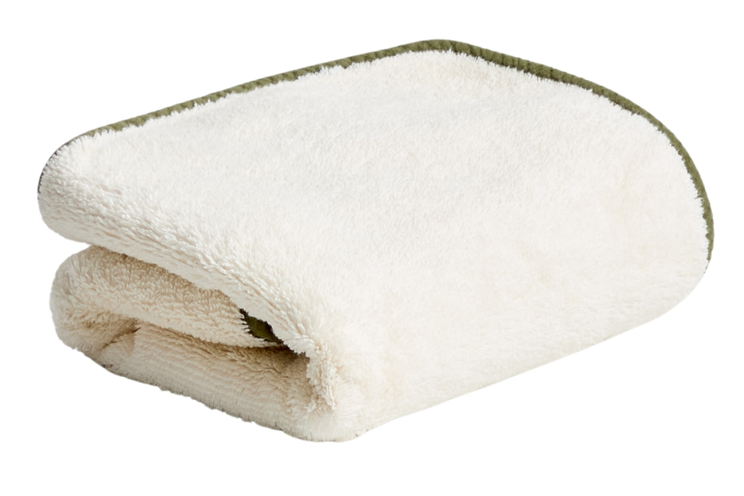 Kave Home Bílo-zelený bavlněný ručník Sedora 50 x 90 cm Kave Home
