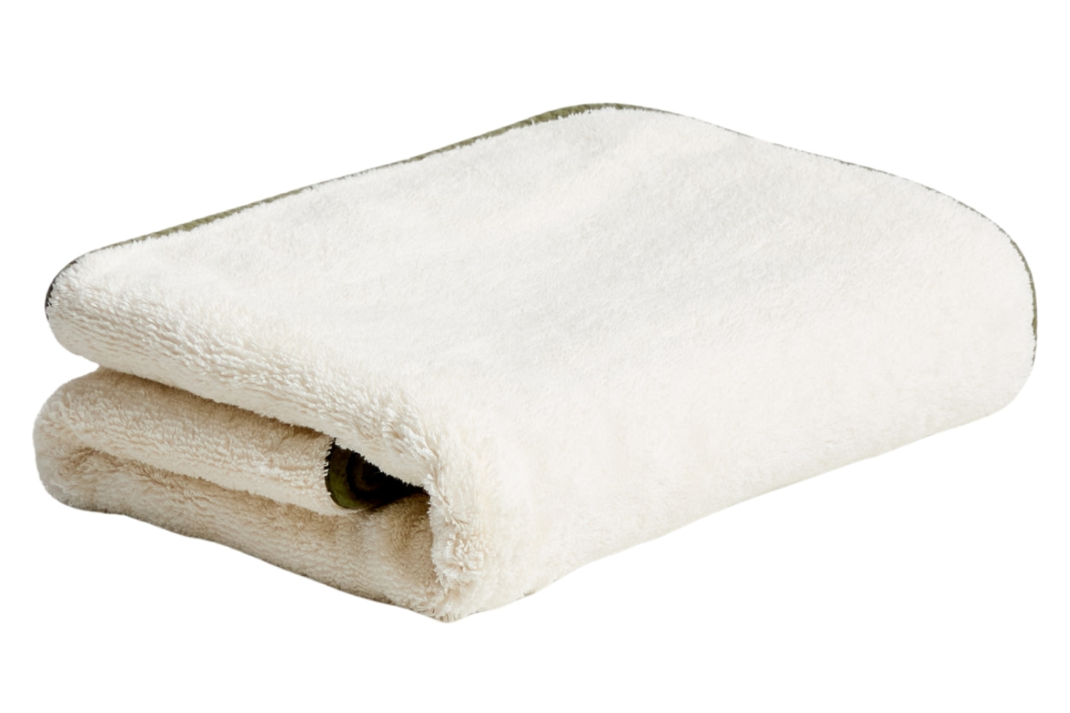 Kave Home Bílo-zelený bavlněný ručník Sedora 70 x 140 cm Kave Home