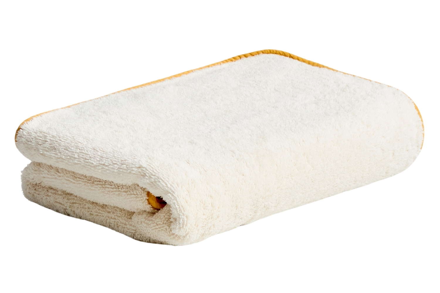 Kave Home Bílo-žlutý bavlněný ručník Sedora 70 x 140 cm Kave Home