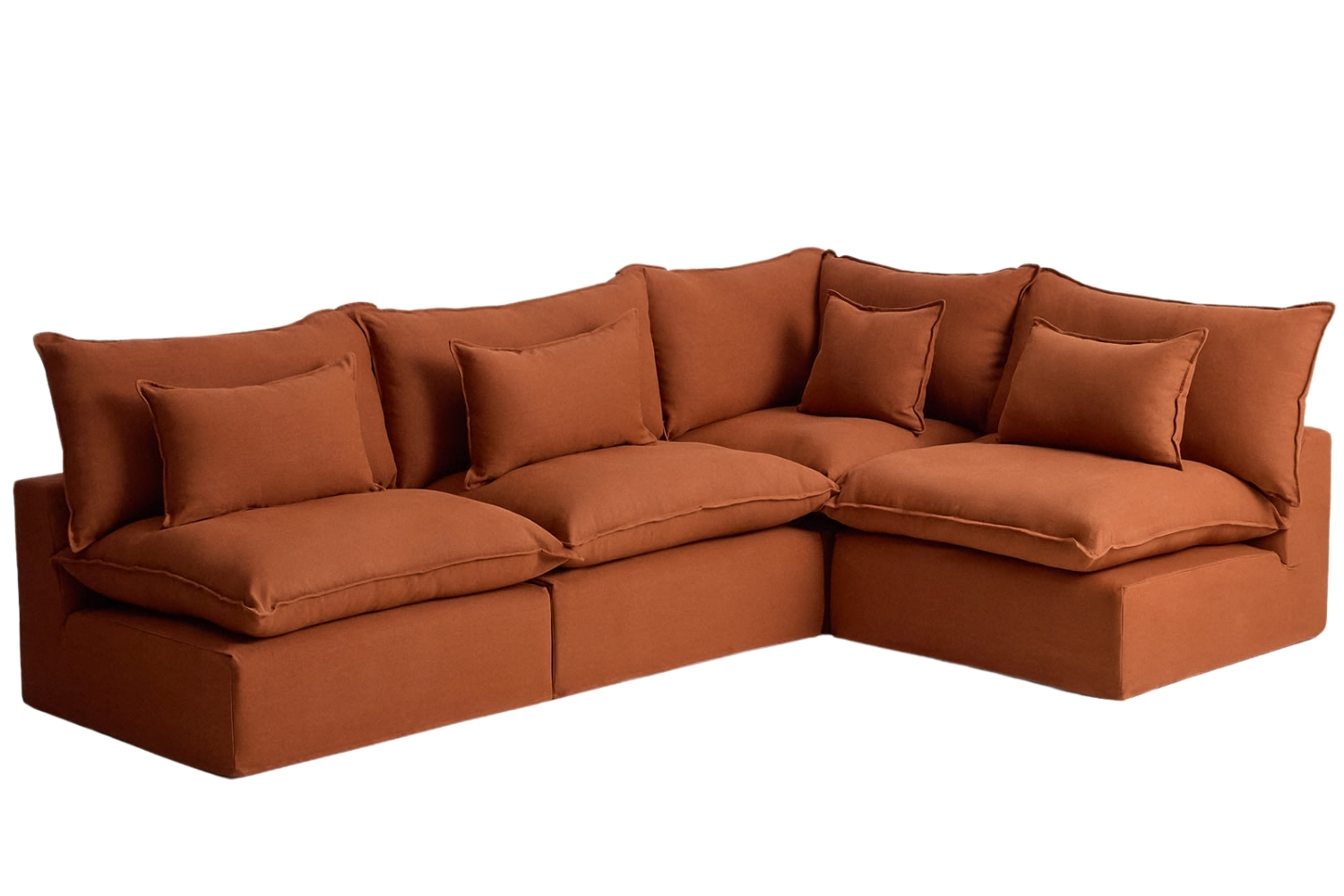 Kave Home Terakotová  rohová pohovka Anarela 327 cm s odnímatelným potahem Kave Home
