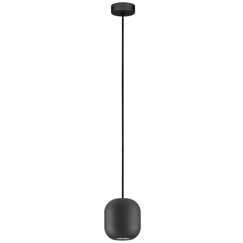 Nova Luce Černé kovové závěsné světlo Marlin 12 cm Nova Luce