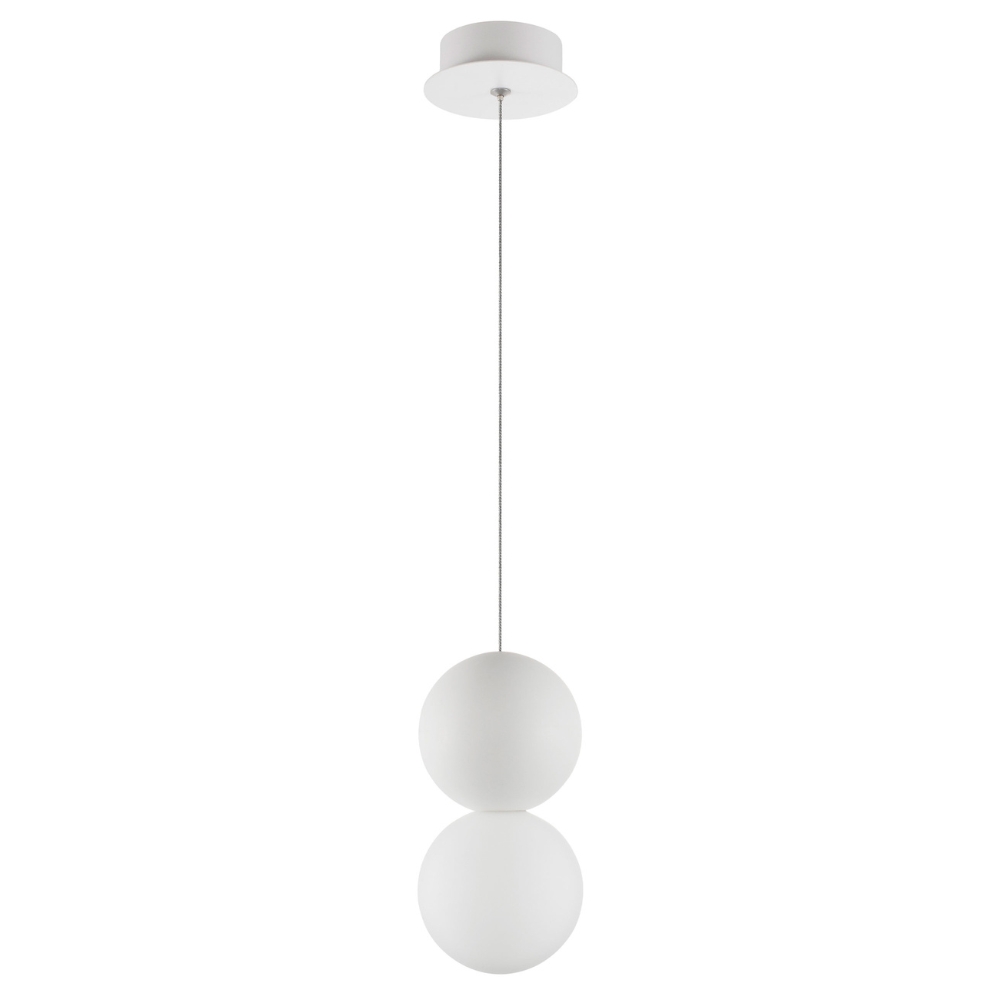 Nova Luce Bílé skleněné závěsné světlo Zero 10 cm Nova Luce
