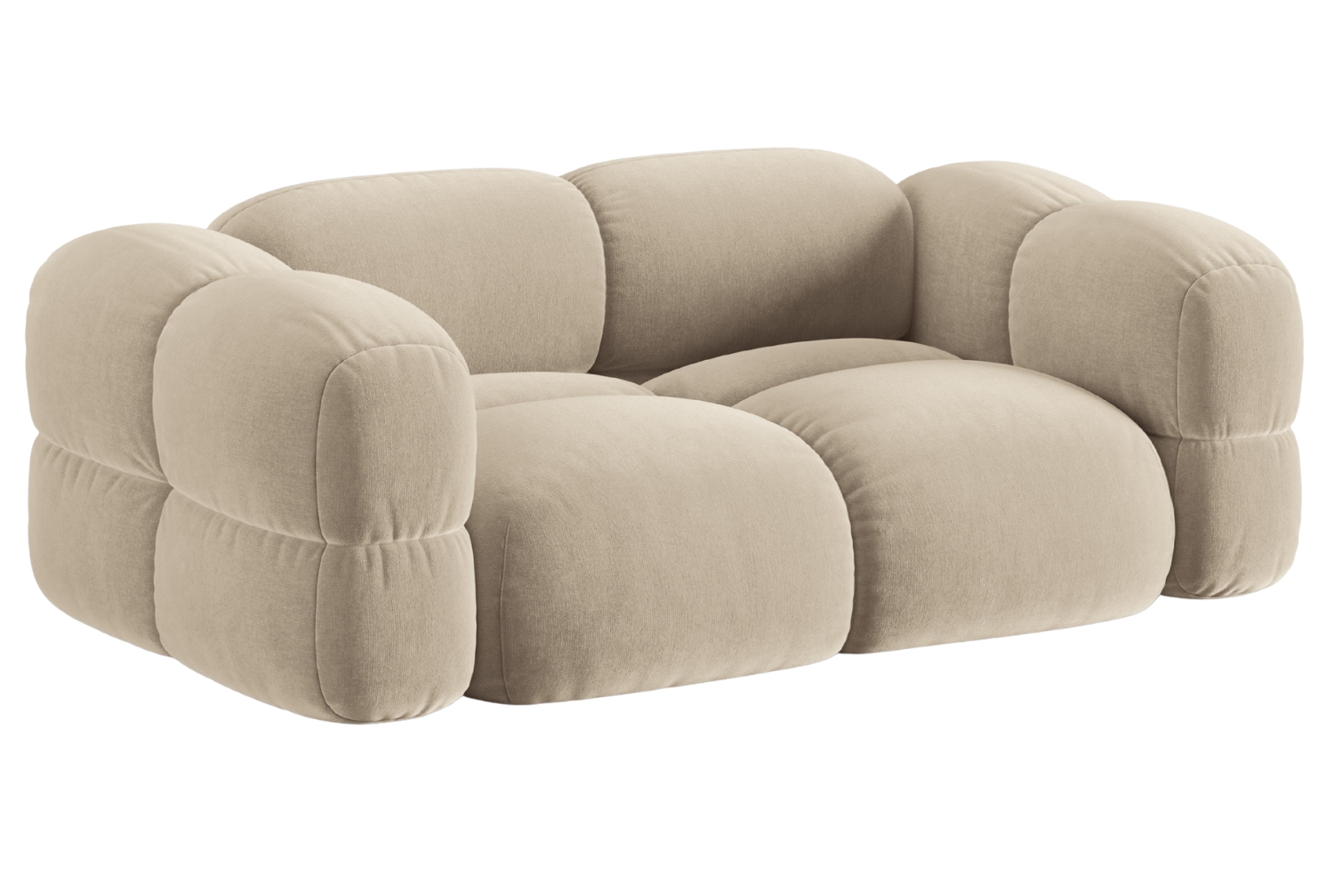 Cosmopolitan Design Světle béžová sametová trojmístná pohovka Loretto 210 cm Cosmopolitan Design