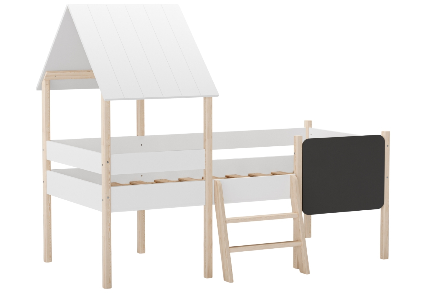 Marckeric Bílá dětská vyvýšená postel Mint 90 x 190 cm Marckeric