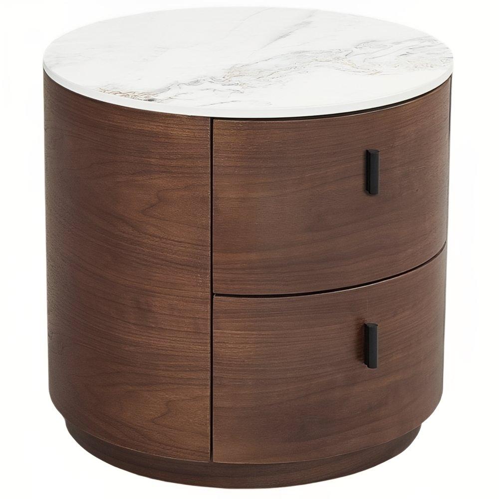 Micadoni Ořechový noční stolek Pallero ⌀48 cm Micadoni