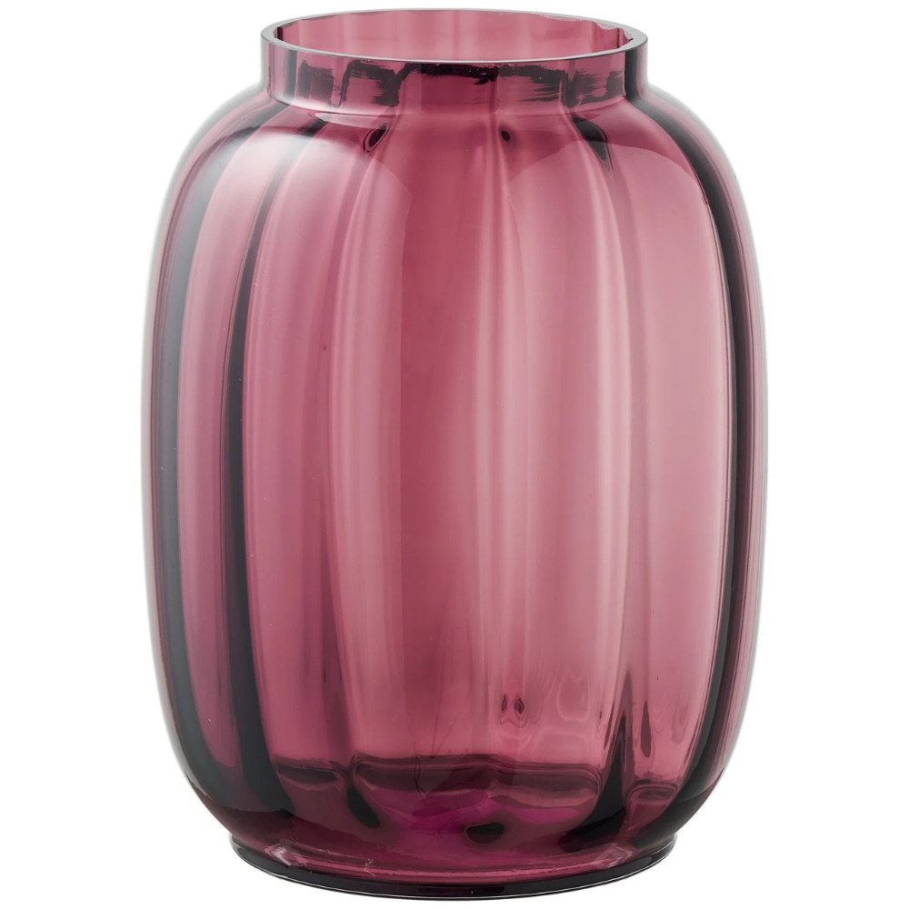Nordic Living Růžová skleněná váza Zia 21 cm Nordic Living