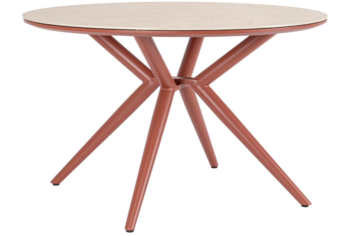 Bizzotto Červeno-béžový zahradní jídelní stůl Cabas Ø120 cm Bizzotto
