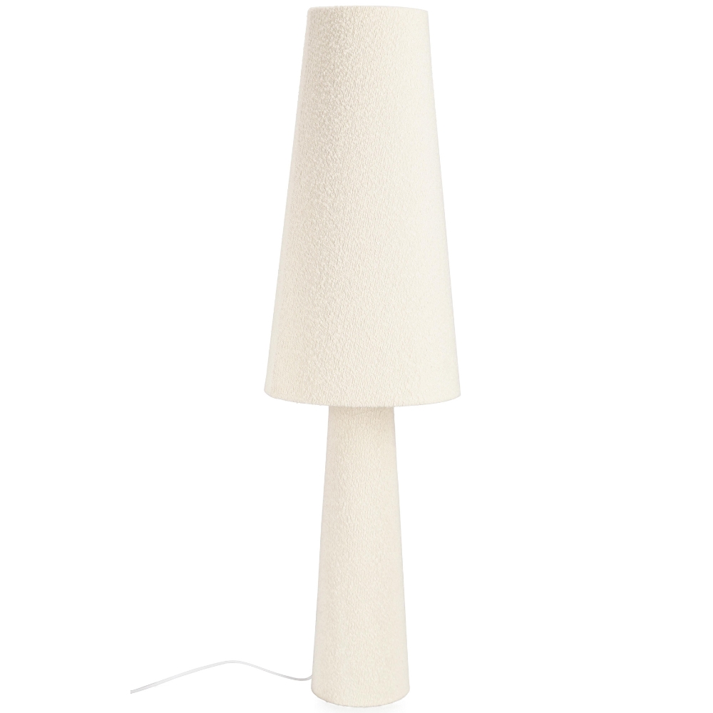 Bizzotto Bílá bouclé stojací lampa Radha 120 cm Bizzotto