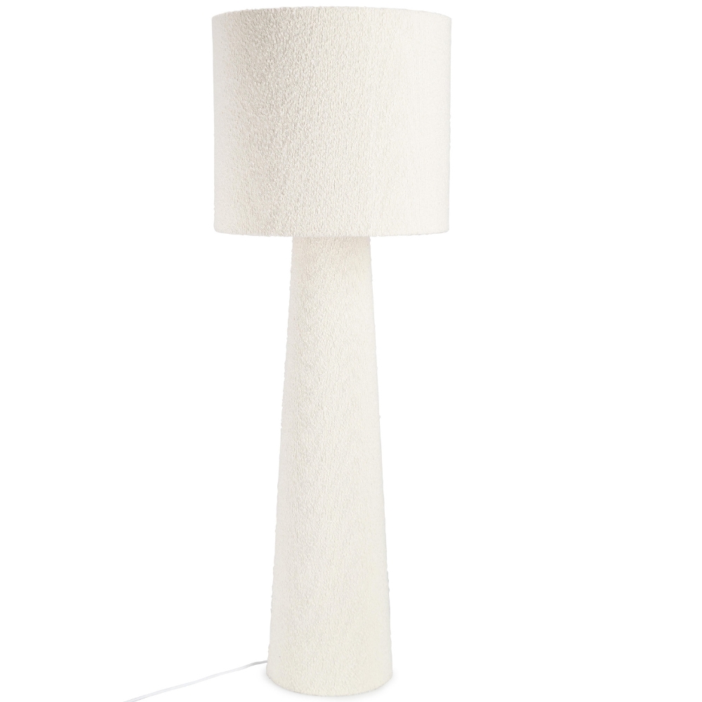Bizzotto Bílá bouclé stojací lampa Radha 130 cm Bizzotto