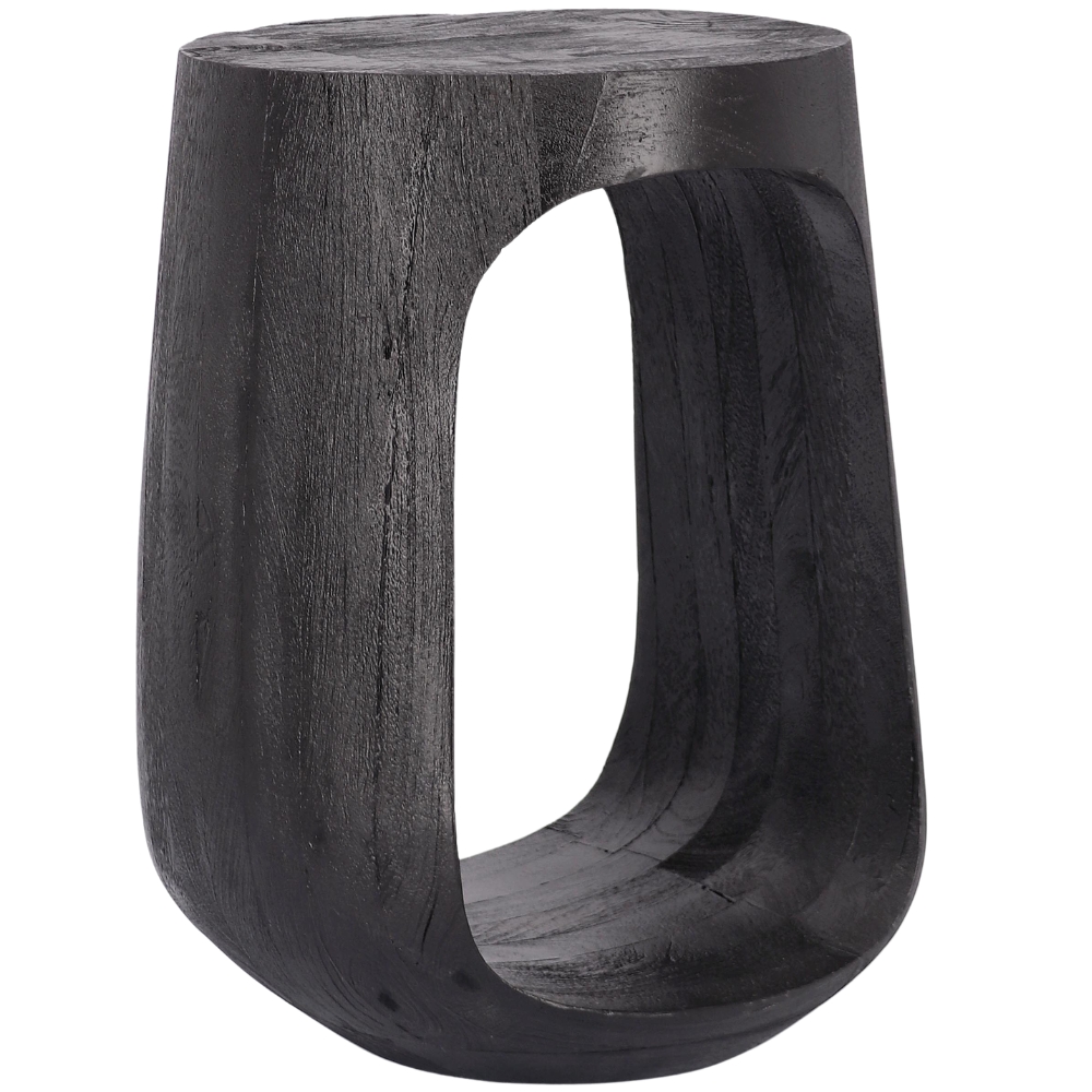 Bizzotto Černý dřevěný odkládací stolek Lopez Ø33 cm Bizzotto