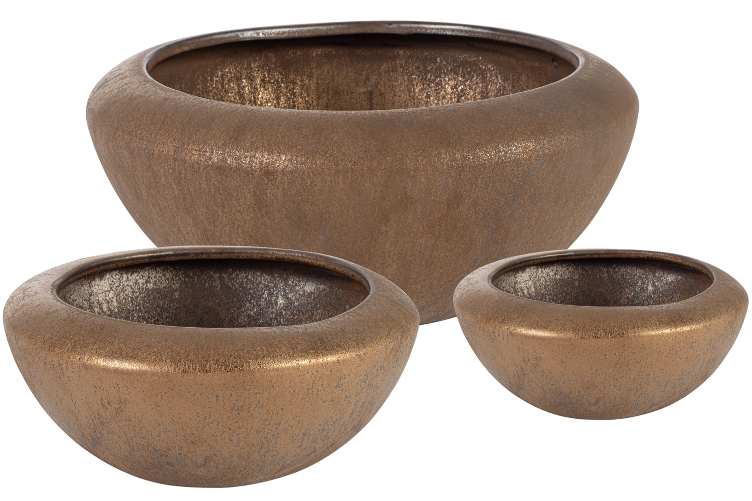 Bizzotto Set tří bronzových zahradních květináčů Pathom Ø18/27/36 cm Bizzotto