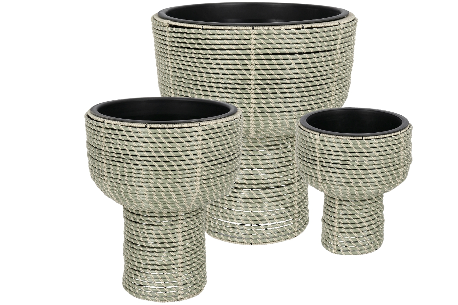 Bizzotto Set tří zahradních květináčů z umělého ratanu Thanh Ø26/35/45 cm Bizzotto
